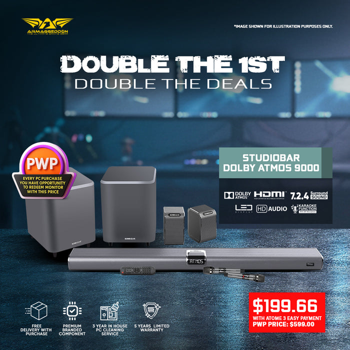 SONICGEAR STUDIOBAR 9000 DOLBY ATMOS 7.2.4 SOUNDBAR