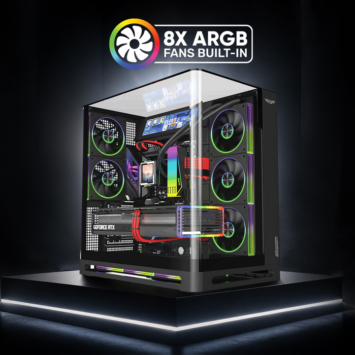 ARMAGGEDDON AQUARON X-CURVE VISION 8 PC chassis detail view