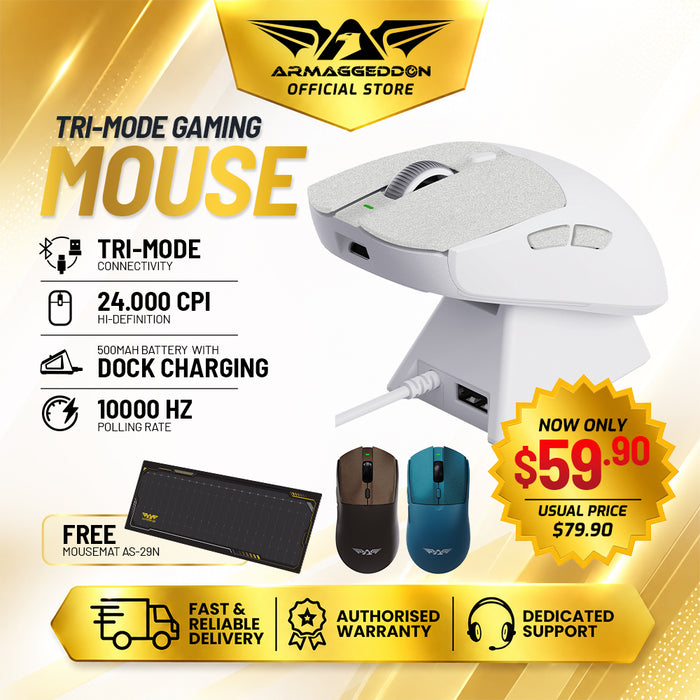 Armaggeddon Mirage VI Sigma DC Wireless Gaming Mouse with Charging Dock (FLASH SALE)