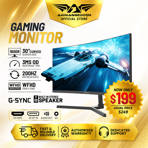Armaggeddon PXP 30 XD 30" Fast VA Curved 200Hz Gaming Monitor (FLASH SALE)