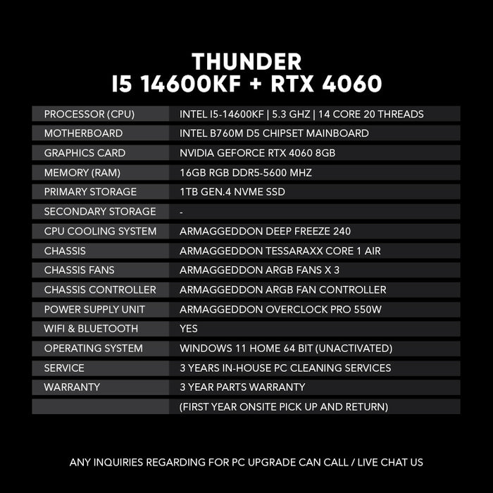 Thunder | I5 14600KF + RTX 4060