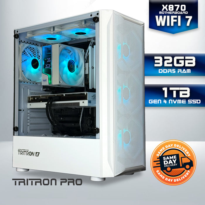 White ArmaggeddonPC Ryzen 7 7700 RTX 5060 Ti 8GB gaming PC