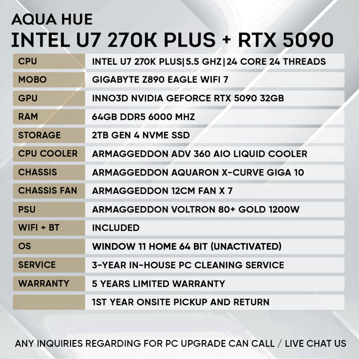 Armaggeddon High-End Gaming PC – INTEL Ultra 7 270K PLUS + RTX 5090 | Extreme Performance Build