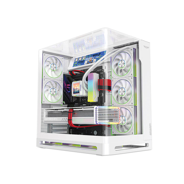 ARMAGGEDDON AQUARON X-CURVE VISION 8 PC chassis detail view