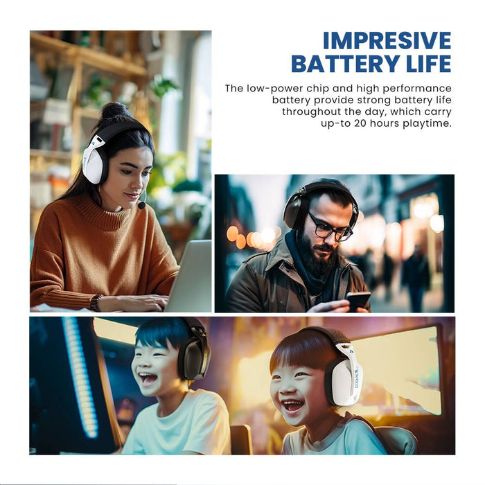 Armaggeddon Cosmic III Lite Quad Mode Wireless Gaming Headset Bluetooth 5.3, 2.4GHz USB-A USB-C, 40mm Drivers & Detachable Mic