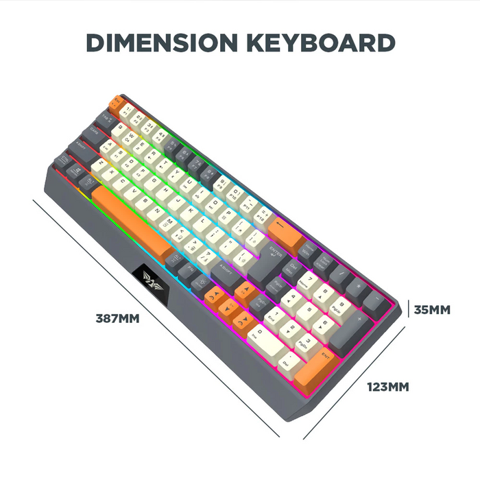 Armaggeddon MM-852R Duo Stealth Wireless Keyboard Mouse Combo Bluetooth 5.1, 2.4GHz, RGB, 85-Key, 3200 CPI