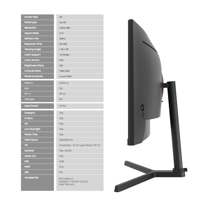 Armaggeddon PXP 30 XD 30-Inch Curved 200Hz Gaming Monitor