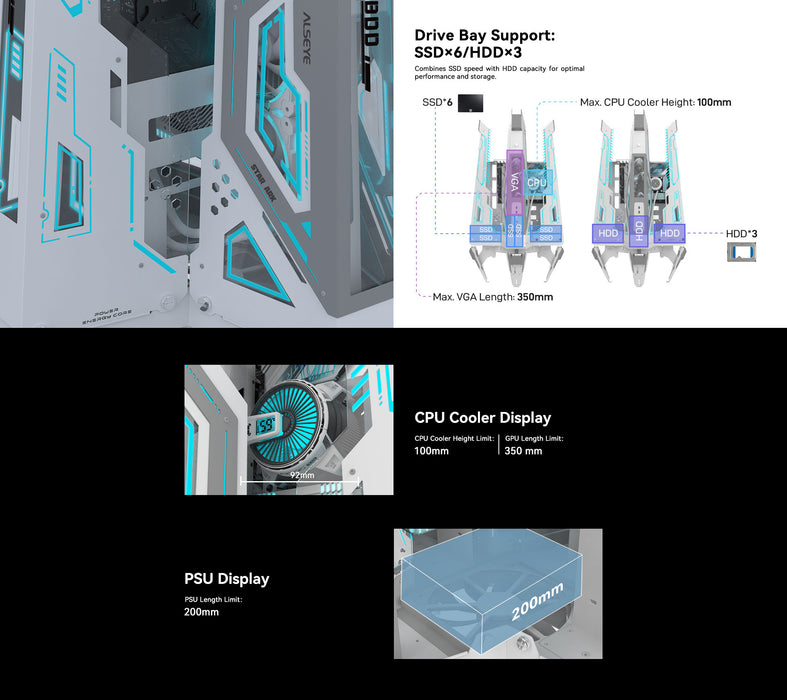 ALSEYE STAR ARK PC chassis detail view