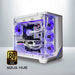 Aqua Hue RTX 5090 gaming PC on a neutral studio background
