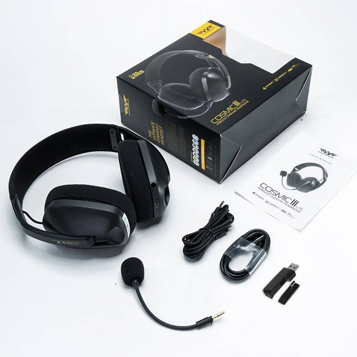 Armaggeddon Cosmic III Lite Quad Mode Wireless Gaming Headset Bluetooth 5.3, 2.4GHz USB-A USB-C, 40mm Drivers & Detachable Mic