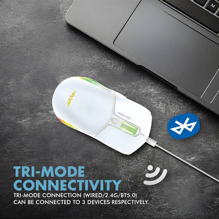 Armaggeddon Mirage VI Tri Mode Wireless Gaming Mouse 10000 CPI, 1000Hz, Bluetooth 5.0, 2.4GHz, USB-C, RGB